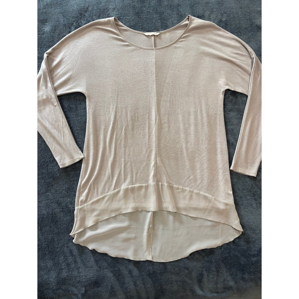 Soft Surroundings Long Sleeve Tunic, Women's Size Medium, Lightweight Tan Cream - Picture 8 of 11